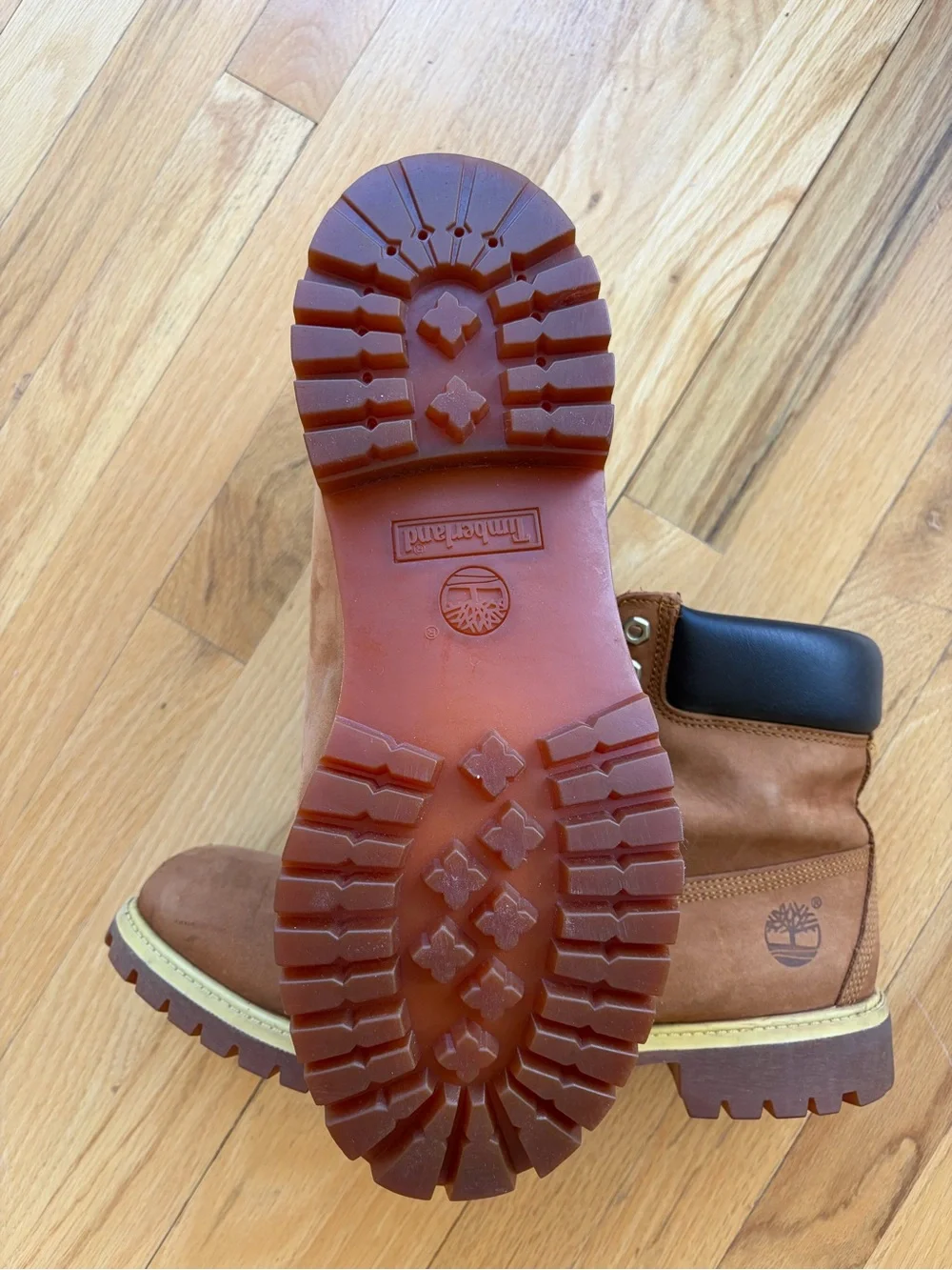 Timberland Men's Wheat Nubuck Work Boots with Black Collar